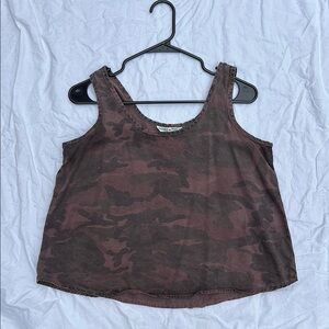 Hard Tail Brown Black Camouflage Crop Tank Top